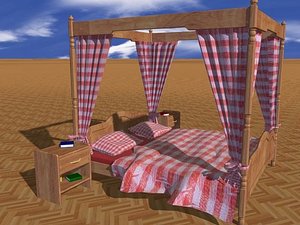 3d model of canopy bed