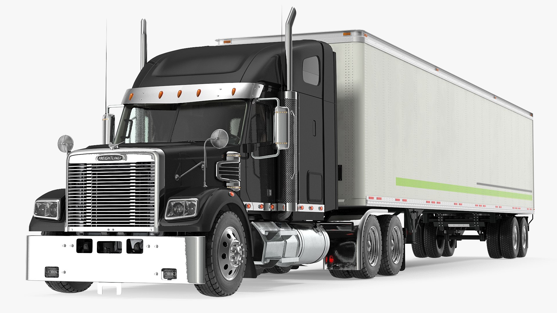Freightliner 122SD with Trailer 3D model preview