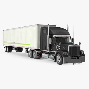 3D freightliner 122sd trailer freight