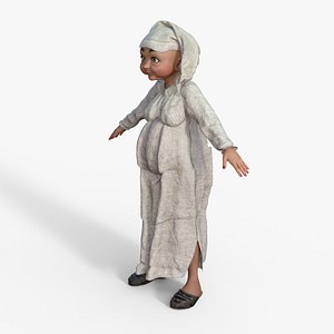 Cartoon Women in Nightgown 3D model