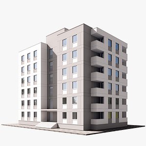 modern apartments exterior 3d building