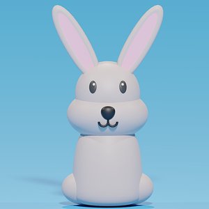 3D Cartoon Cute Bunny Rabbit model