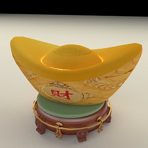 3D model chinese gold ingot