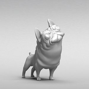 3D dog french bulldog