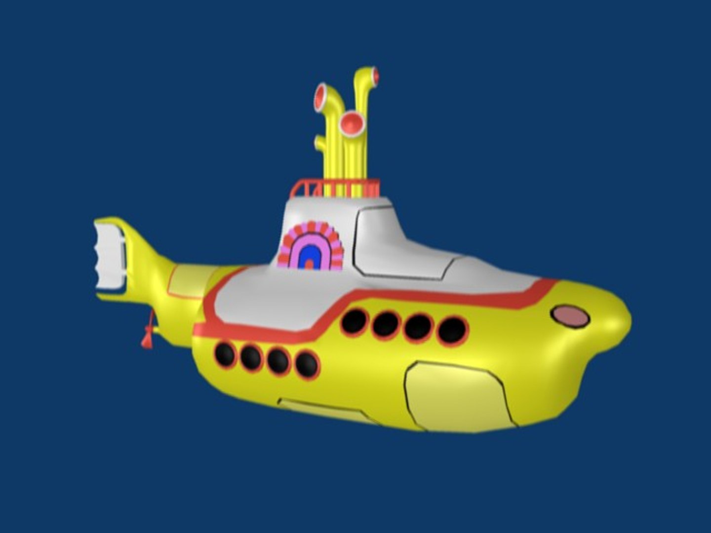 Free Beatles Yellow Submarine Model