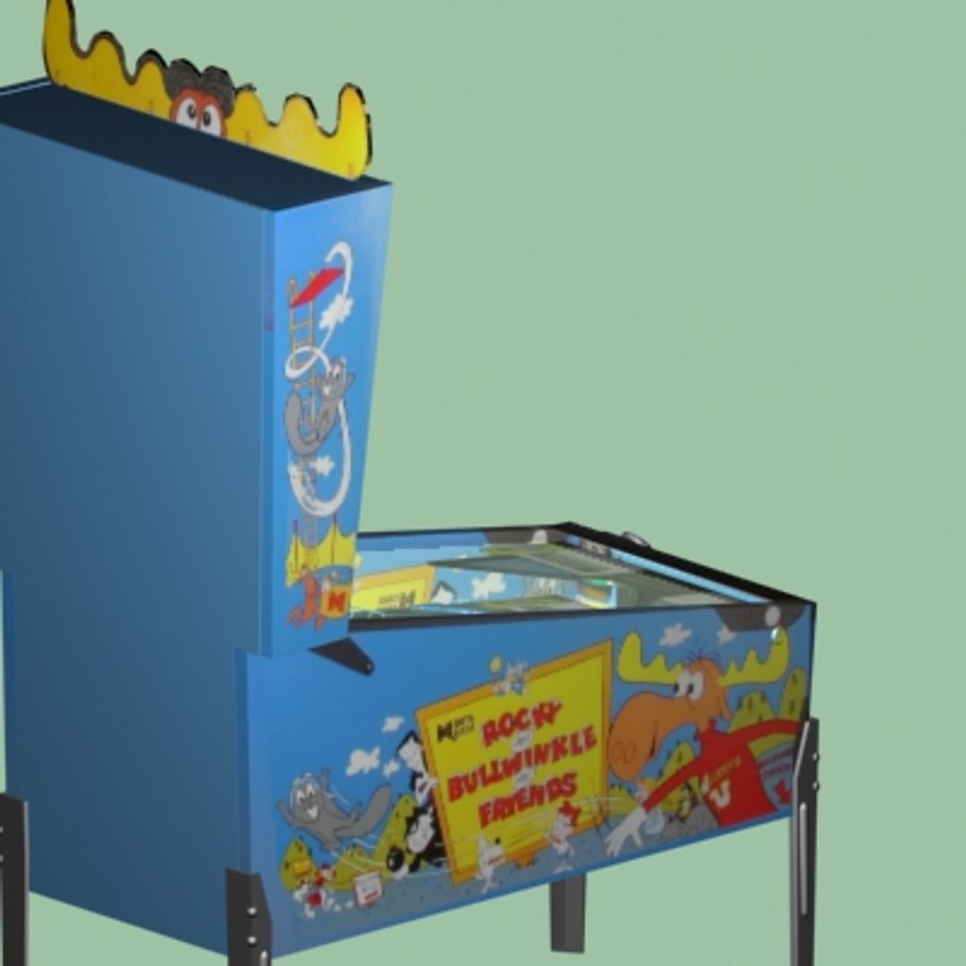 Arcade Pinball Machine Bullwinkle 3d Max