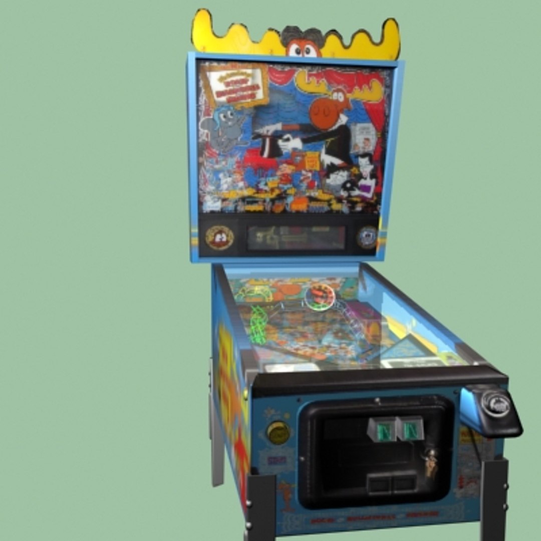 Arcade Pinball Machine Bullwinkle 3d Max