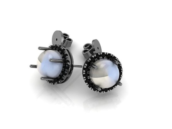 3D cabochon earring model