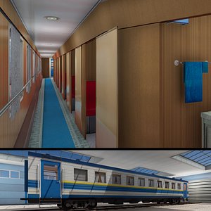passenger trains 3D model