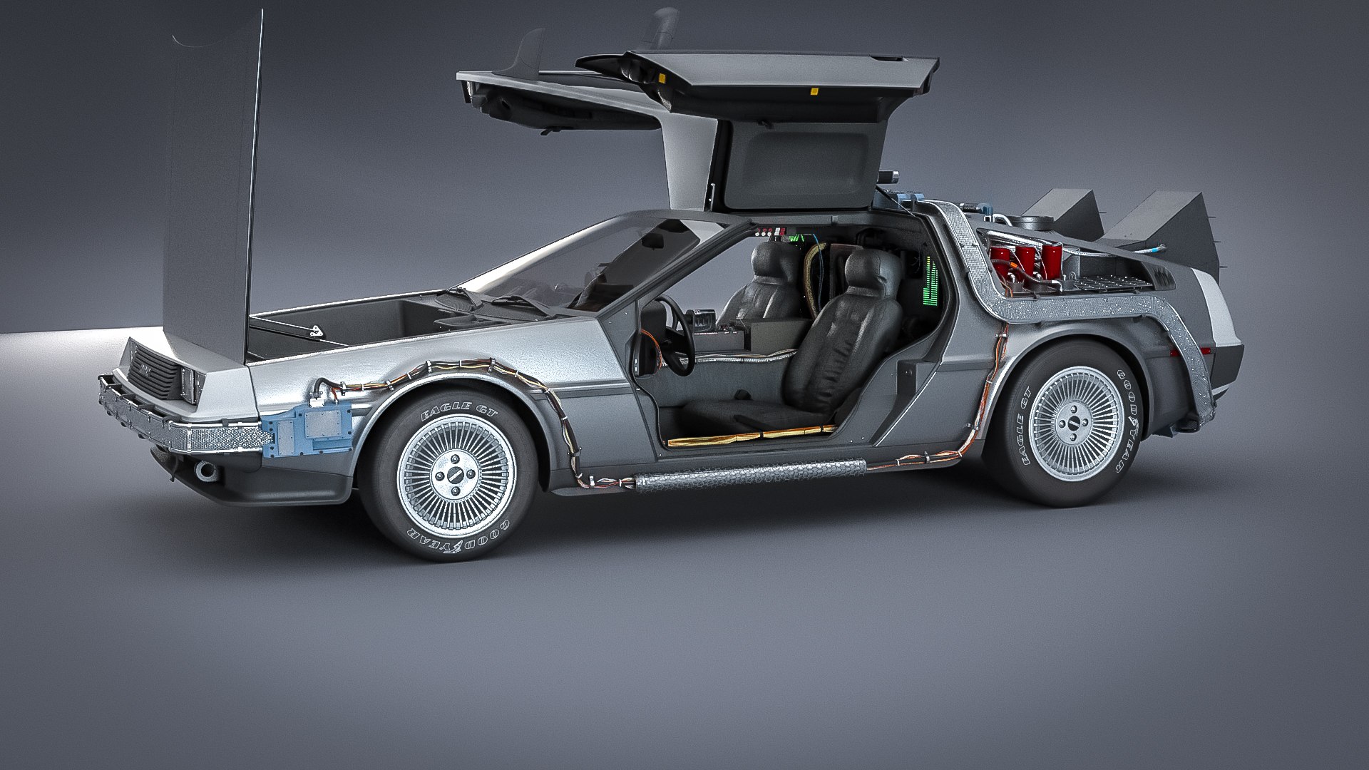 DeLorean Time Machine From Back To The Future I 3D Model - TurboSquid ...