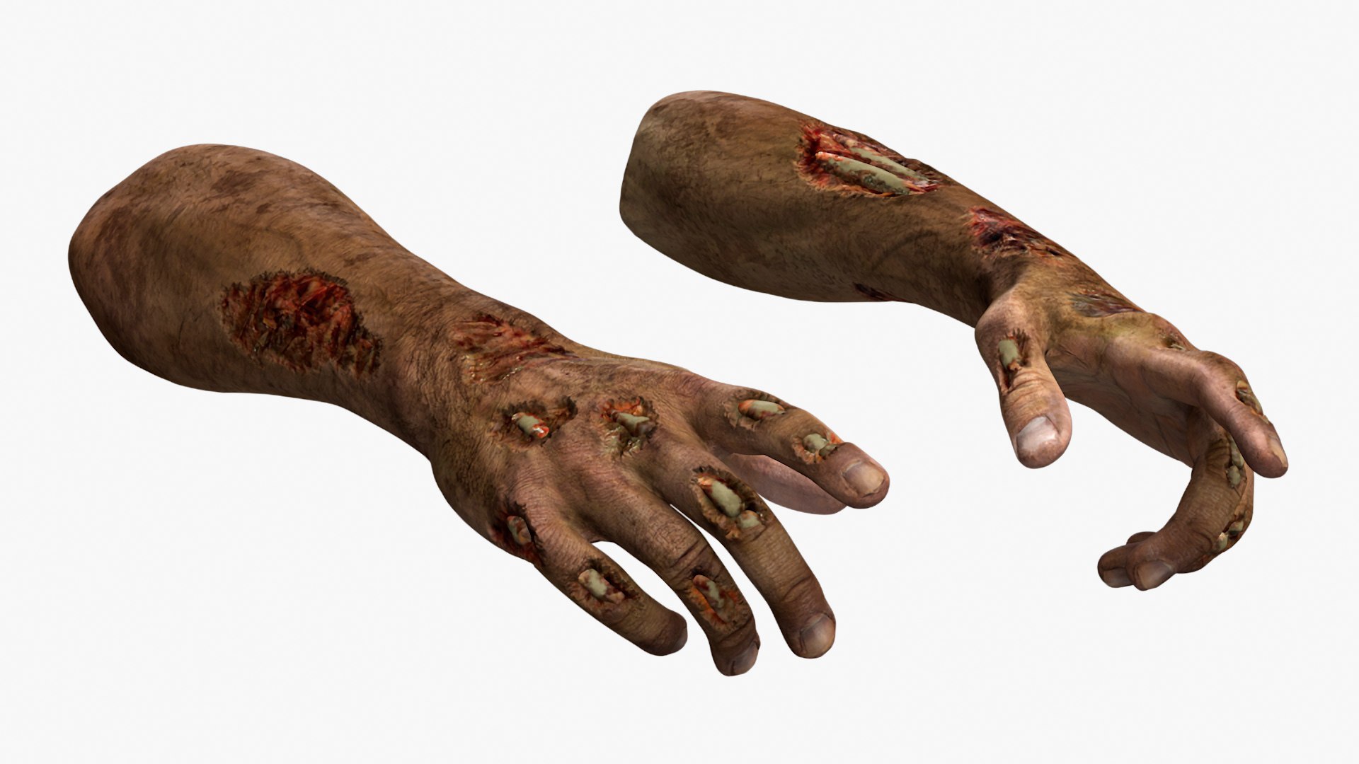 Zombie Hands Rigged for Maya 3D model preview