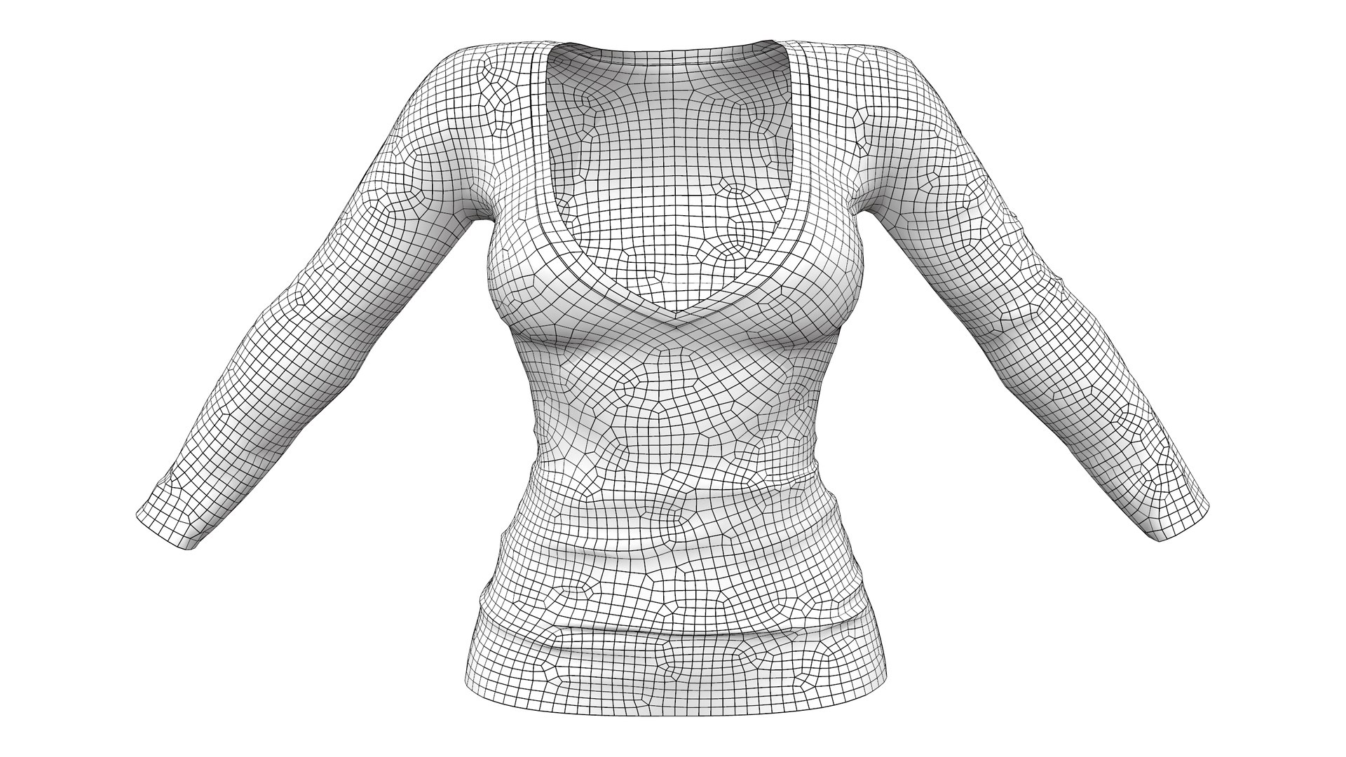 Womens Deep Cleavage Long Sleeved Top 3D Model - TurboSquid 1962672