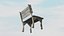 Realistic Low Poly Wooden Bench 3D Asset Outdoor Environments