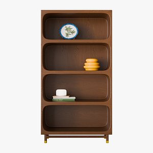3D Rounded Wooden Book Shelf
