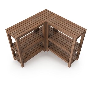 wooden decorative shelf 3D