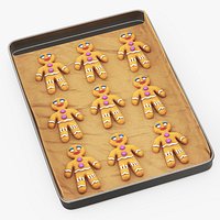 Gingerbread Cookies on Baking Tray