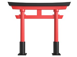 Japanese Red Torii Gate PBR 3D