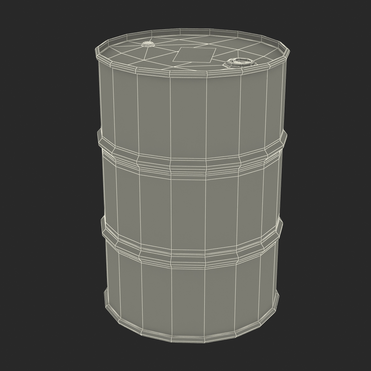 3d model of oil barrel shell