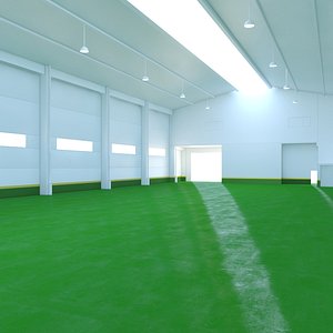 3D Factory Hall Industrial Warehouse Interior