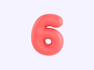 3D Number Six