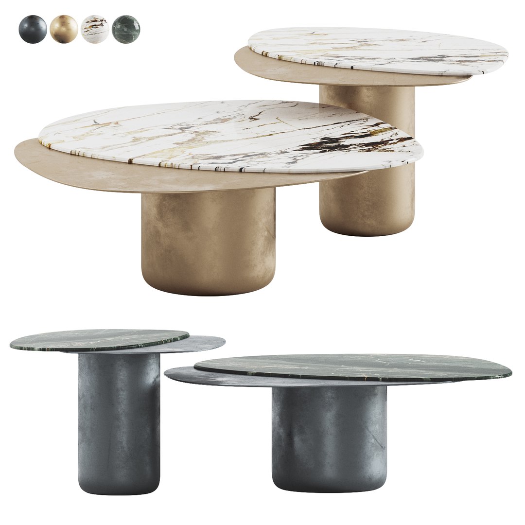 Natuzzi Italia Splash Coffee Table 3D Model - TurboSquid 2134609