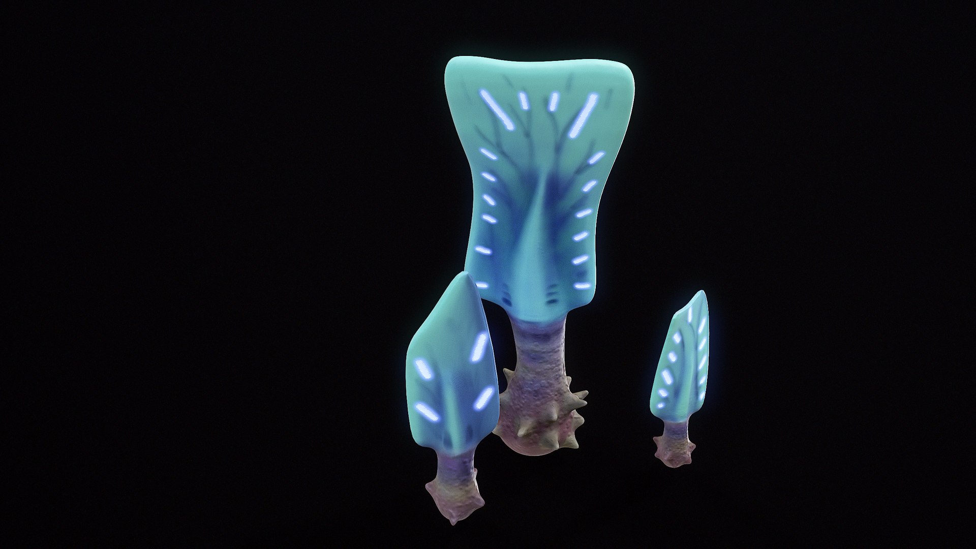 3D Model Alien Vegetation - Group Of 3 Plants 05 PBR - TurboSquid 1957320