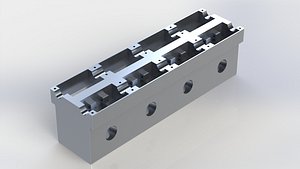 3D model cylinder head v8 engine