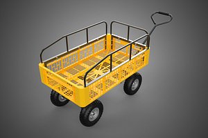 CRATE TRAY BED RAILS RACK FENCE CAGE TROLLEY CART WAGON TRAILER 3D model