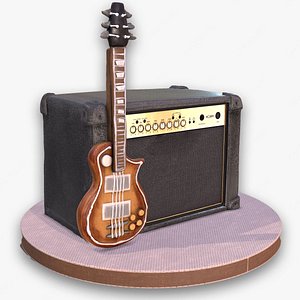 Guitar and Amplifier Musician Cake