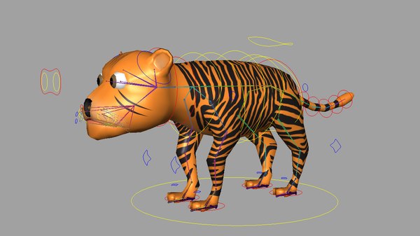 3d model of tiger rigged