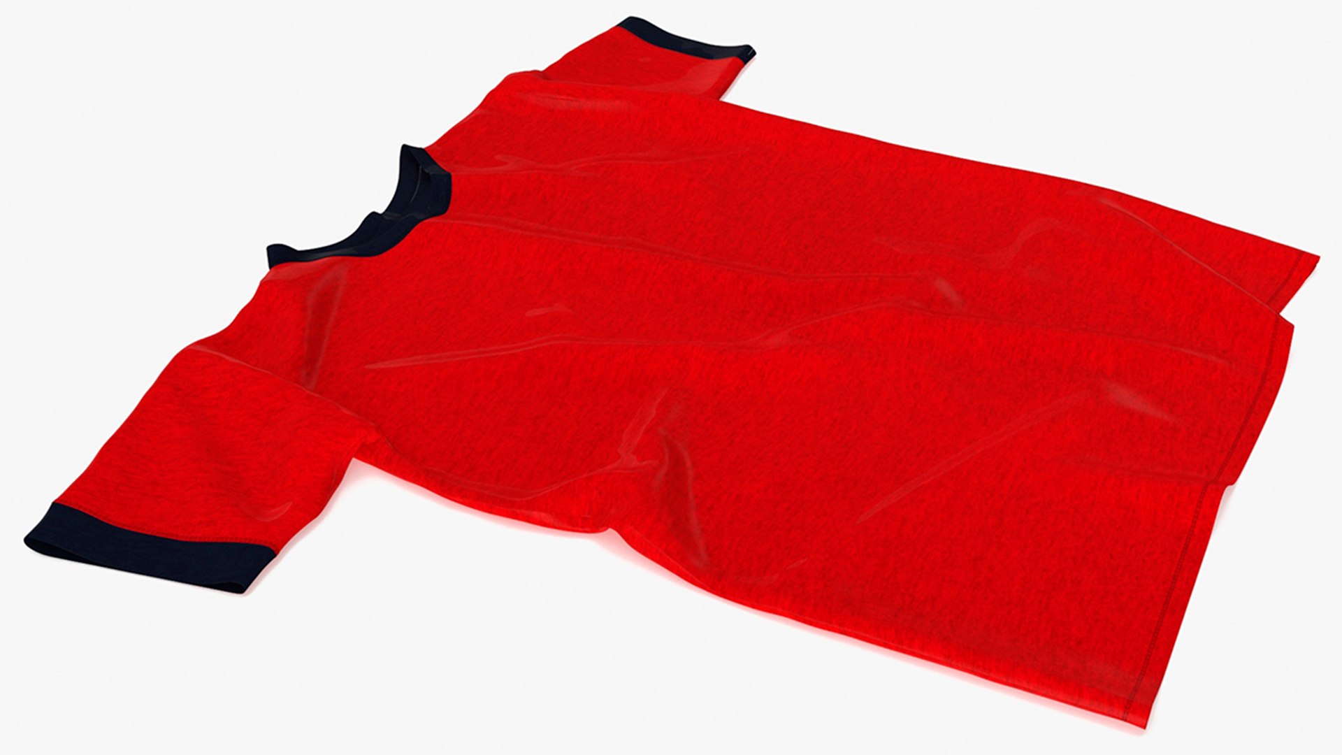 Red T-Shirt Flat Mockup 3D model preview