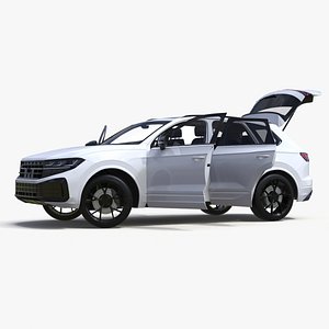 Electric SUV White Rigged 3D