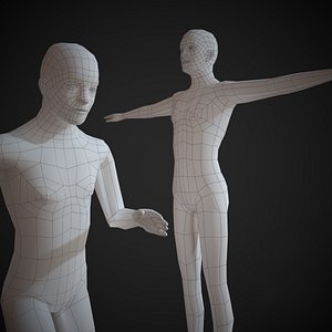 Rigged Low Poly Man Basemesh