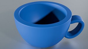 Modern Matte Blue Coffee Cup - High Poly Architectural Prop model