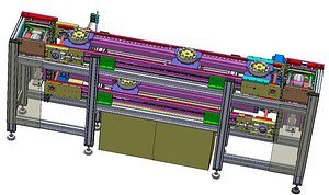 Dual-Level Industrial Chain Conveyor System Double Layer Chain Conveyor 3D model