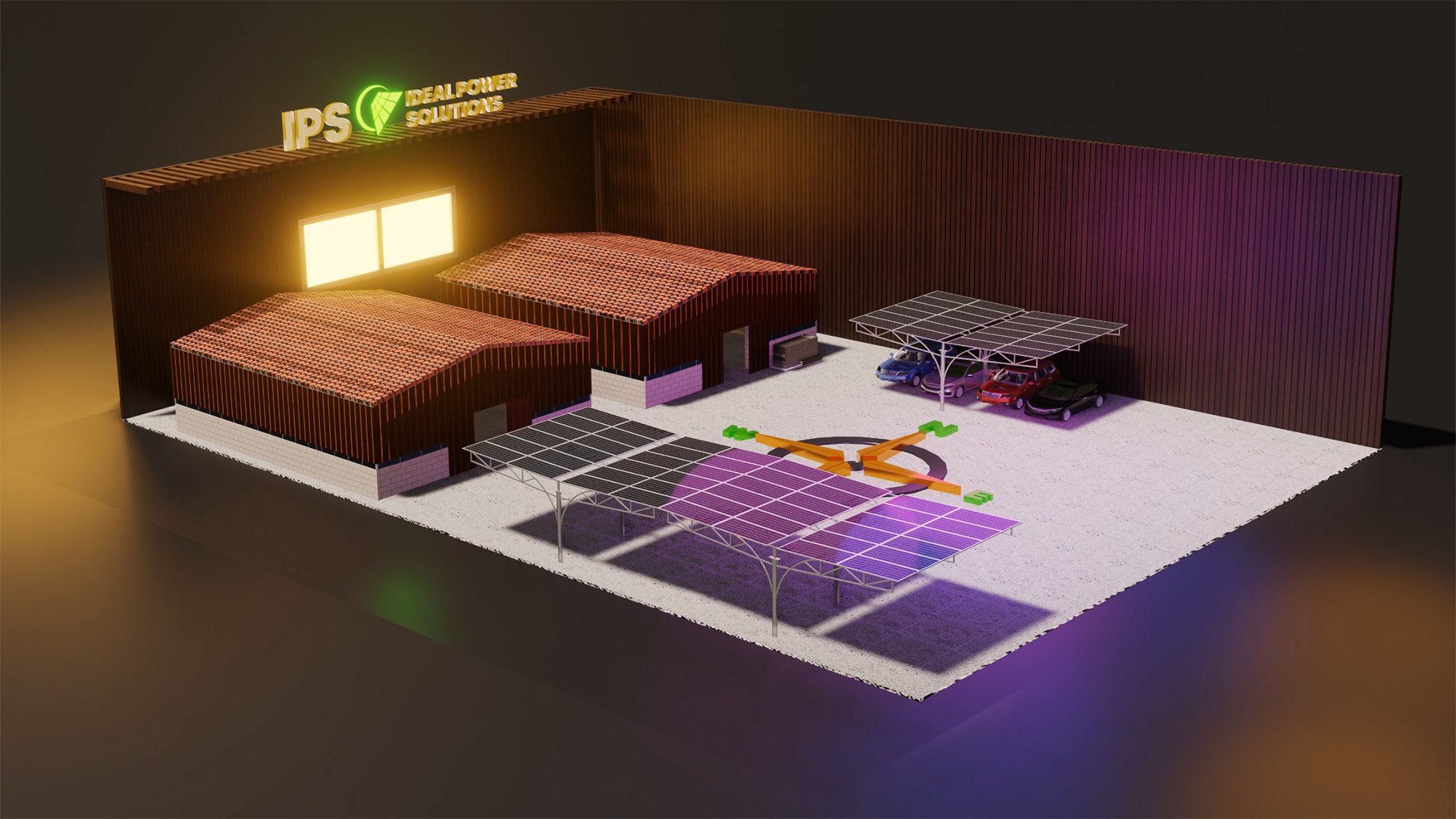 Solar Panels Electrical Warehouse Car Parking Shade 3D Model ...
