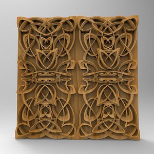 (662) Wall Panel -3d STL model for CNC