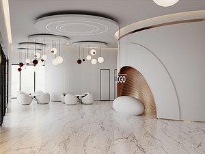 Futuristic Minimal Office Lounge 3D model