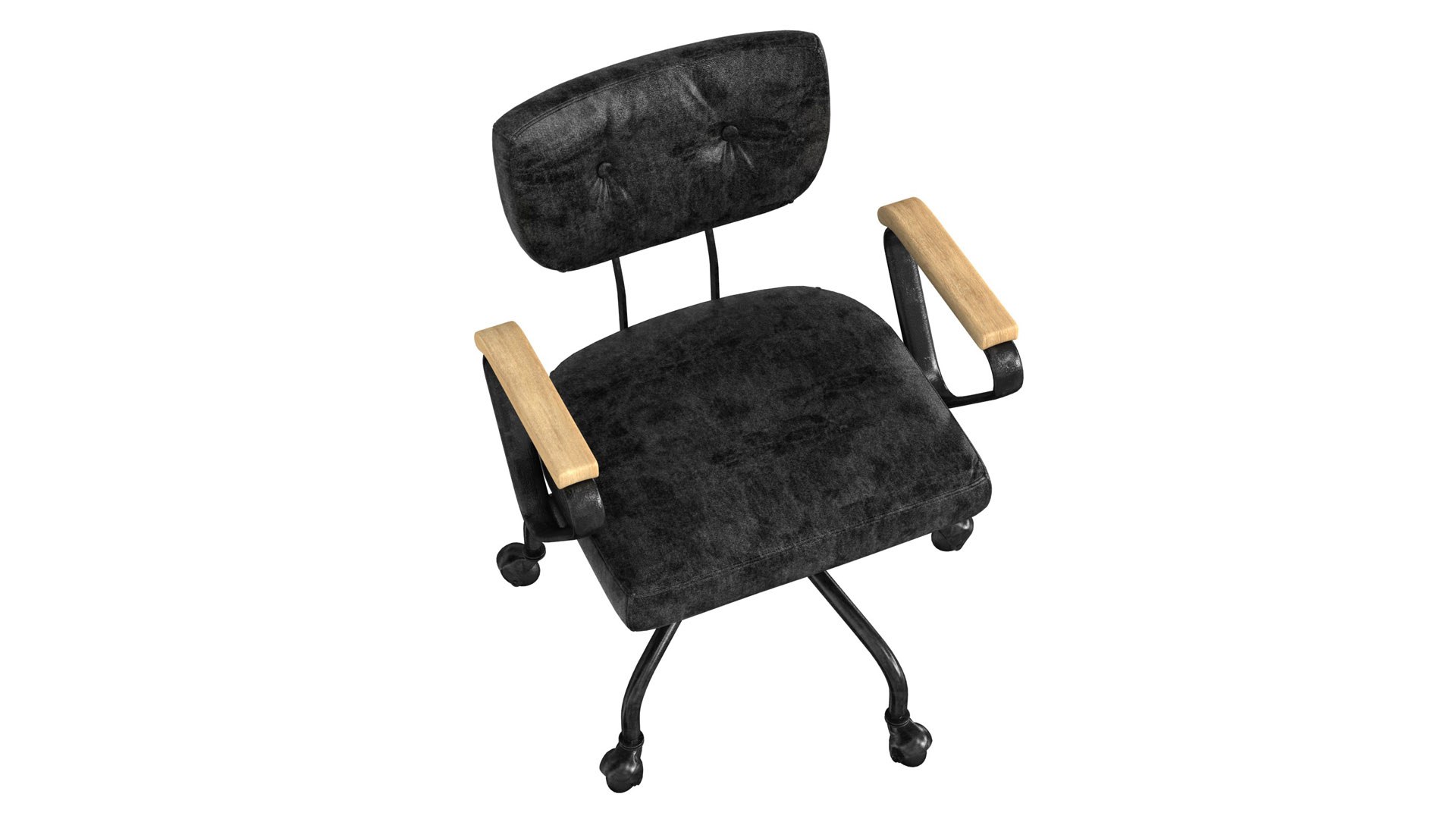 ACME Furniture Hallie Top Grain Leather Office Chair in Vintage Black