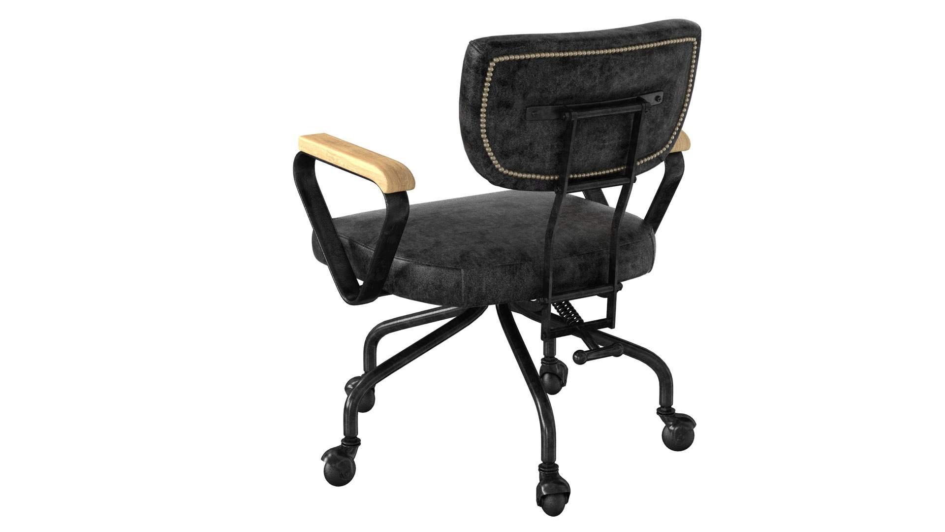 ACME Furniture Hallie Top Grain Leather Office Chair in Vintage Black