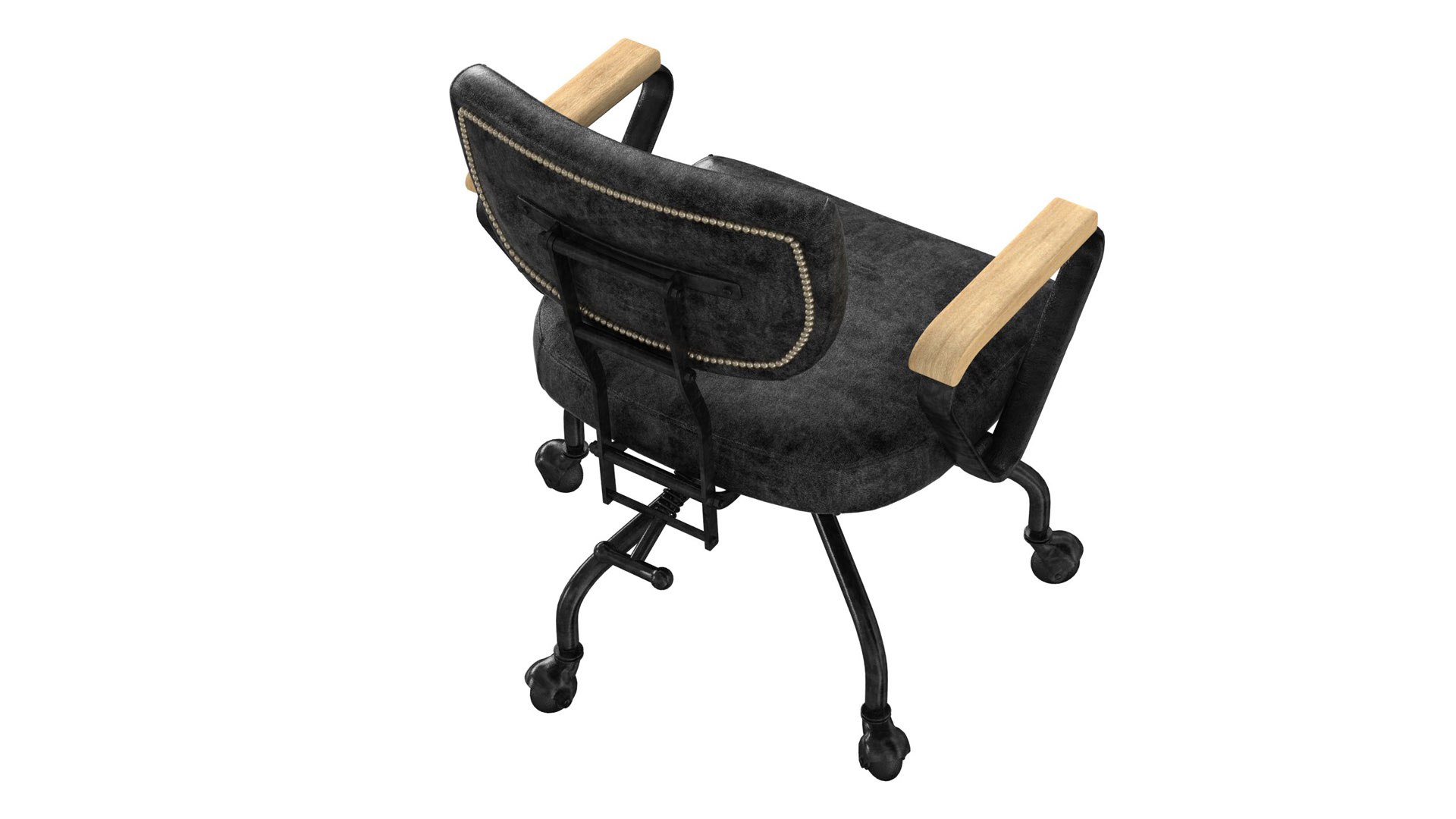 ACME Furniture Hallie Top Grain Leather Office Chair in Vintage Black