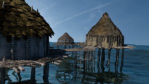 prehistoric settlement neolithic crannog 3D model