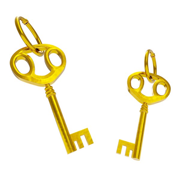 3D model Gold Antique key 3d model