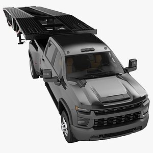 3D Pickup Truck Generic Wedge Trailer 03