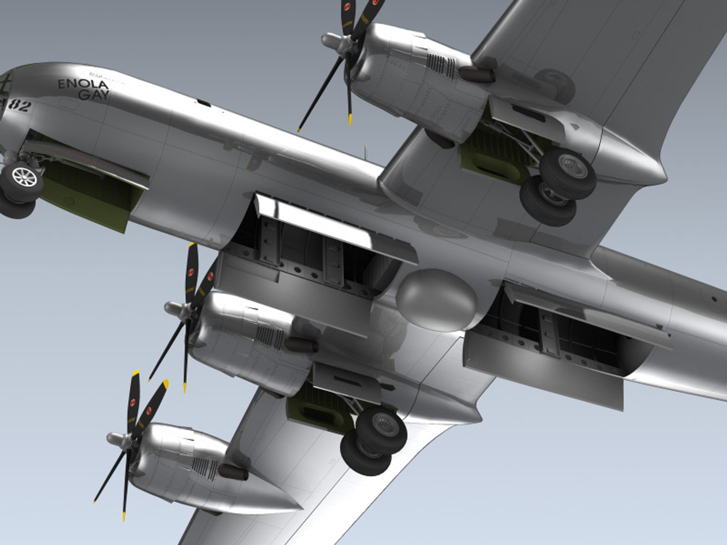 B-29 Superfortress Enola Gay 3d Model