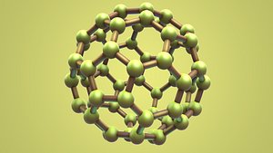 carbon structure fullerene 3D model