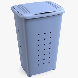3D Plastic Laundry Basket Blue