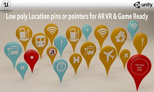 Location Pins or Icons 3D model VR / AR / low-poly 3D model