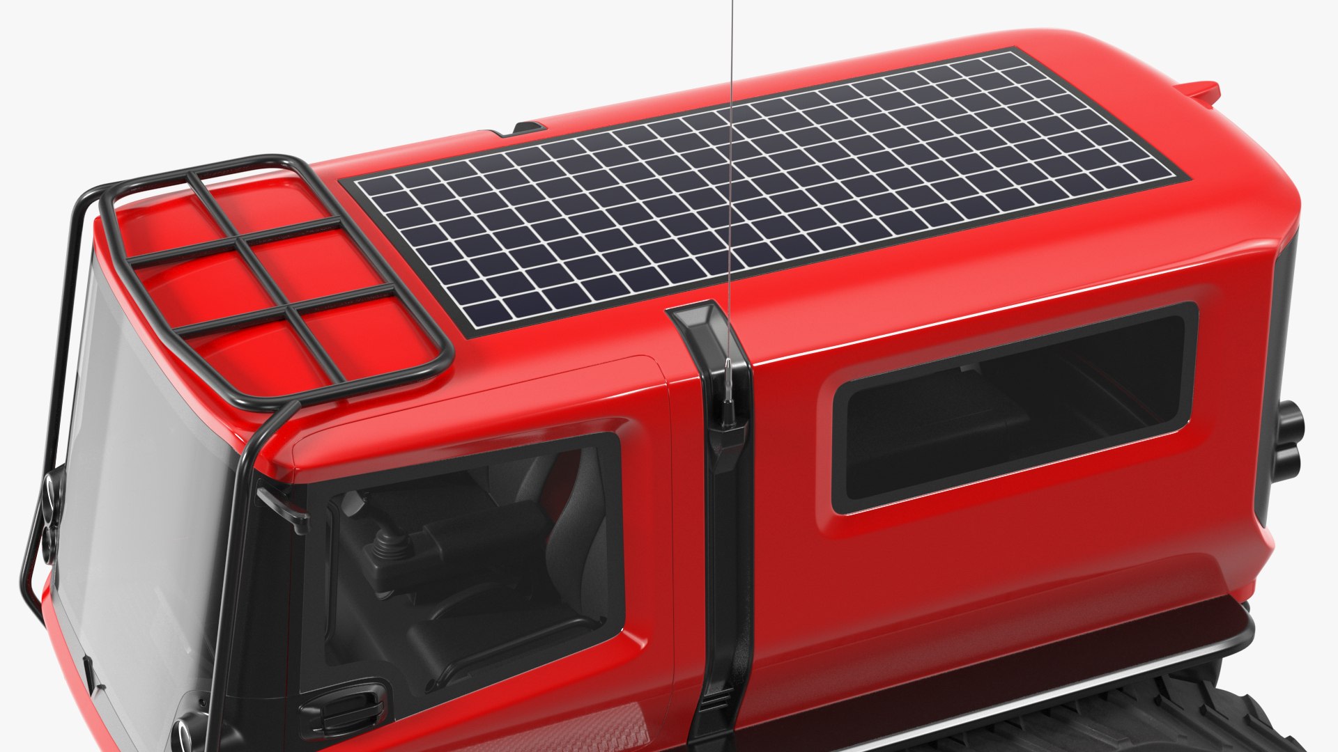 Antarctica Exploration Vehicle Red Rigged For Cinema 4D 3D Model