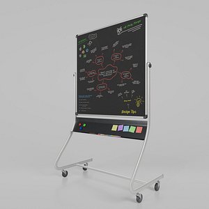 Customizable Double-Sided Metal Blackboard Square Writing Board model